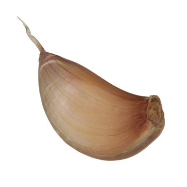 Beyaz arka planda izole sarımsak Closeup çekim 