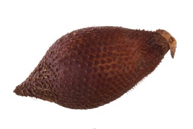 Beyaz arka planda izole yılan meyve yakın çekim