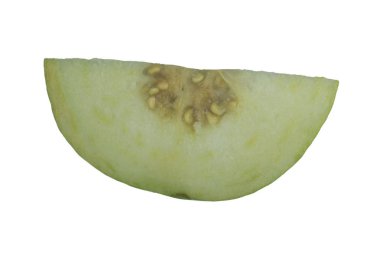 Beyaz arka planda izole guava yakın çekim