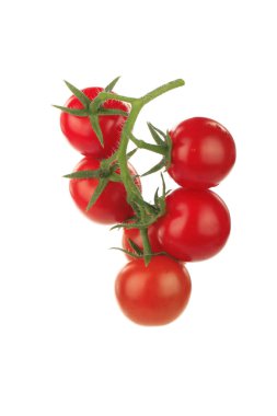 Beyaz arka planda izole edilmiş kırmızı domatesler.