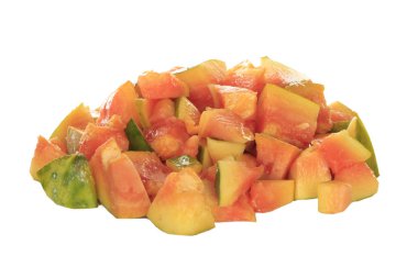 Beyaz arka planda izole Papaya meyvesi