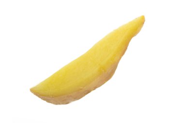 Beyaz arka plan üzerinde izole zencefil dilim