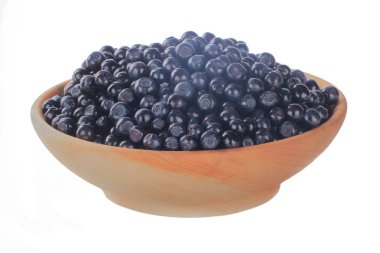 ahşap kase taze bilberries