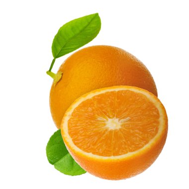 Beyaz izole turuncu yakın çekim 