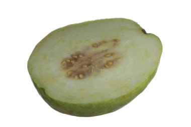 Beyaz arka planda izole guava yakın çekim