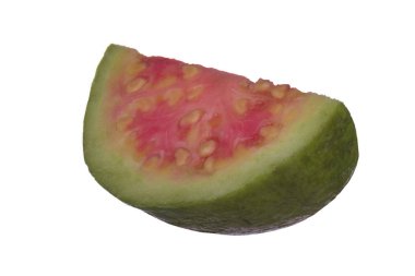 Beyaz arka planda izole guava yakın çekim