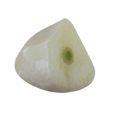 Beyaz arka planda izole sarımsak Closeup çekim 