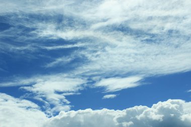 Beyaz bulutlu mavi gökyüzü