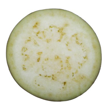 Patlıcan dilim beyaz arka plan üzerinde izole