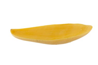 Yarısı beyaz arka plan üzerinde izole taze ham mango meyve