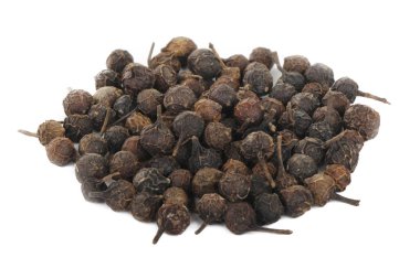 Kuru cubeba tohumları, baharat arka plan Closeup