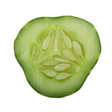 Salatalık beyaz arka plan üzerinde izole parçası