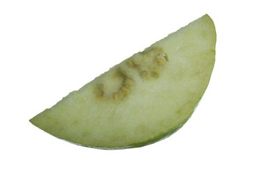 Beyaz arka planda izole guava yakın çekim