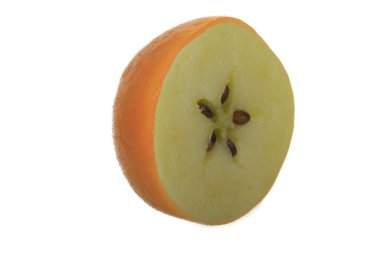 Beyaz üzerinde izole şeftali closeup 