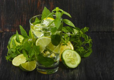 Lezzetli mohito için malzemelerin Closeup görünümü