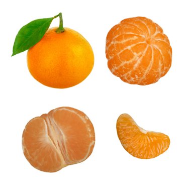 Taze mandalina beyaz arka plan üzerinde izole