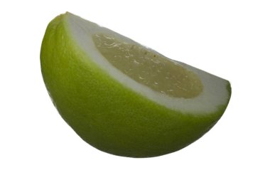 Beyaz arka planda izole edilmiş oroblanco'nun yakın çekimi. Tropikal narenciye