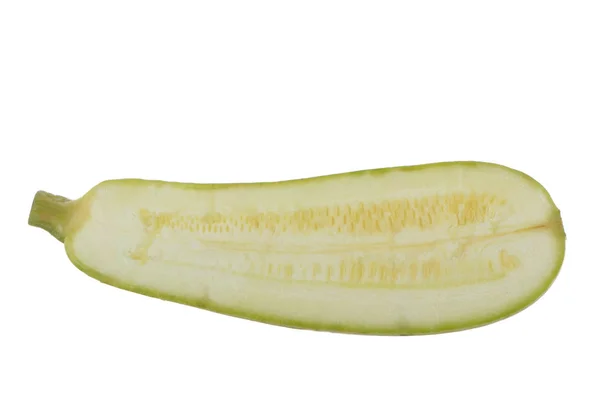 Närbild Zucchini Isolerad Vitt — Stockfoto