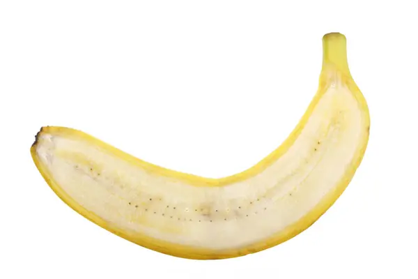 Nahaufnahme Von Banane Isoliert Auf Weißem Hintergrund — Stockfoto