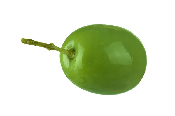 Closeup Olive Isolated White — Stock Photo, Image