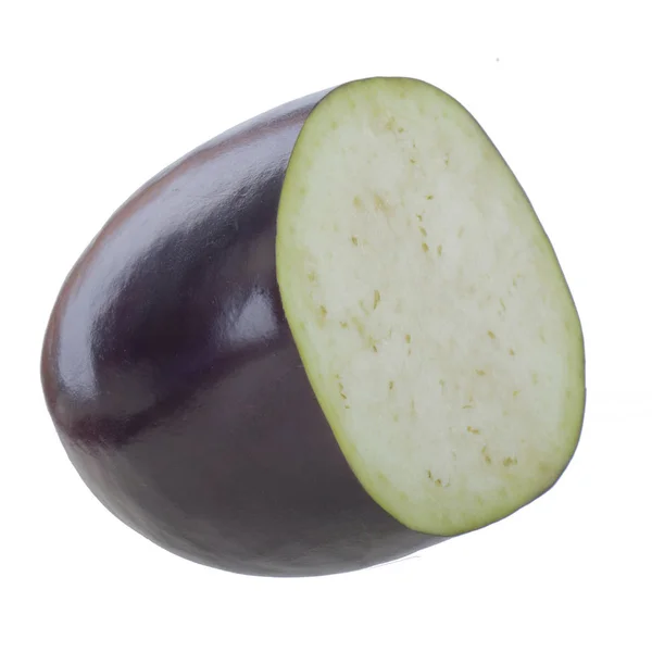 Patlıcan Parça Beyaz Arka Plan Üzerinde Izole — Stok fotoğraf