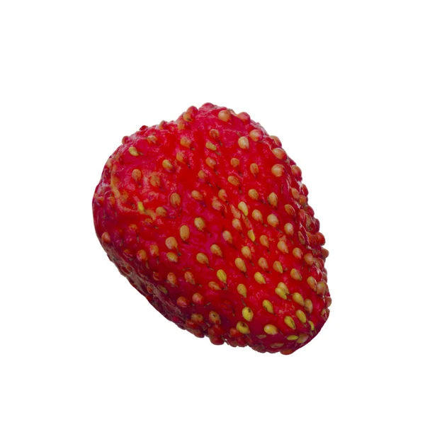 Closeup Wild Strawberry Isolated White — Stock Photo, Image