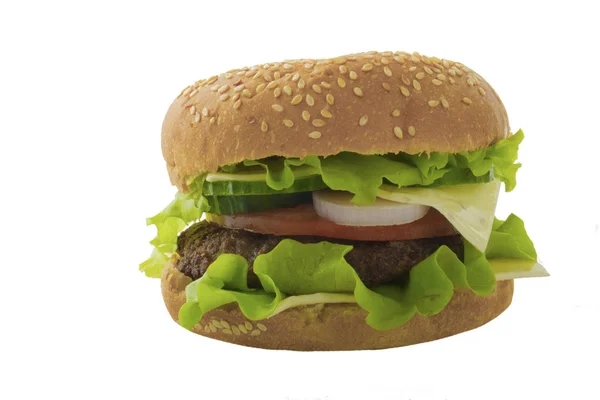 Appetitliche Cheeseburger Fast Food Isoliert Auf Weißem Hintergrund — Stockfoto