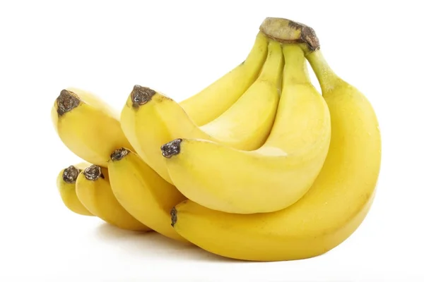 Gelbe Bananen Isoliert Auf Weißem Hintergrund — Stockfoto