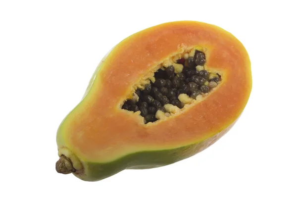 Papaya Fruit Geïsoleerd Witte Achtergrond — Stockfoto