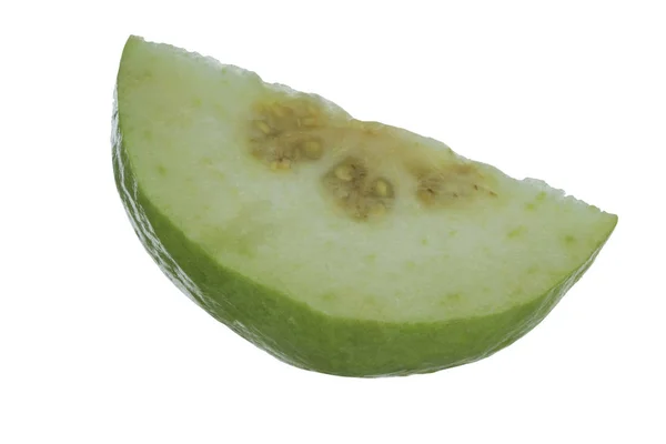 Closeup Guava Elszigetelt Fehér Alapon — Stock Fotó