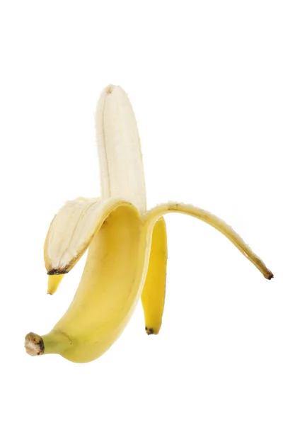 Żółty Owoc Banana Izolowany Białym Tle — Zdjęcie stockowe