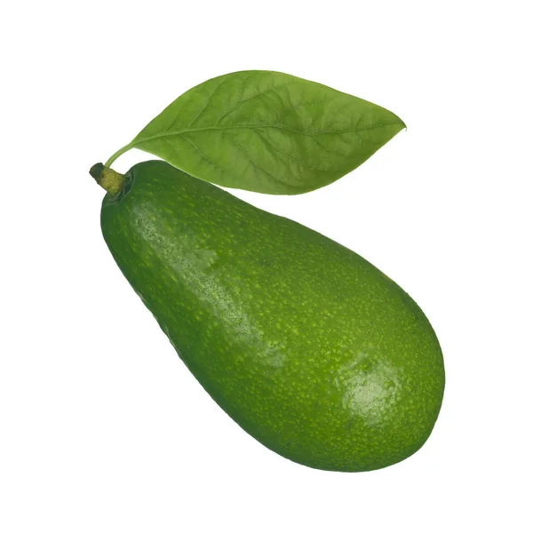 Frutto Avocado Maturo Isolato Bianco — Foto Stock