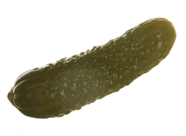 pickled cucumber isolated over white background 