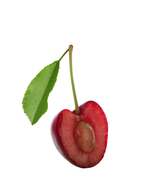 Cereza Roja Aislada Sobre Fondo Blanco — Foto de Stock