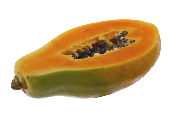 Papaya Frucht Isoliert Auf Weißem Hintergrund — Stockfoto