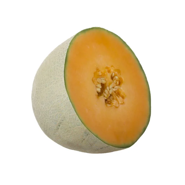 Närbild Melon Isolerad Vit Bakgrund — Stockfoto