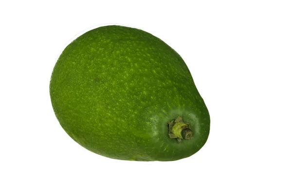 Frutto Avocado Maturo Isolato Bianco — Foto Stock