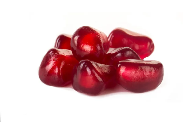 Pomegranate Seeds Isolated White Background — Stock Photo, Image