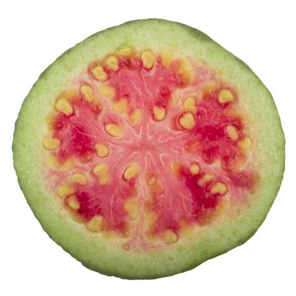 Primo Piano Guava Isolato Sfondo Bianco — Foto Stock