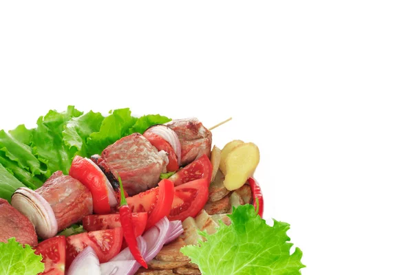 Saftige Schaschlik Mit Gemüse — Stockfoto