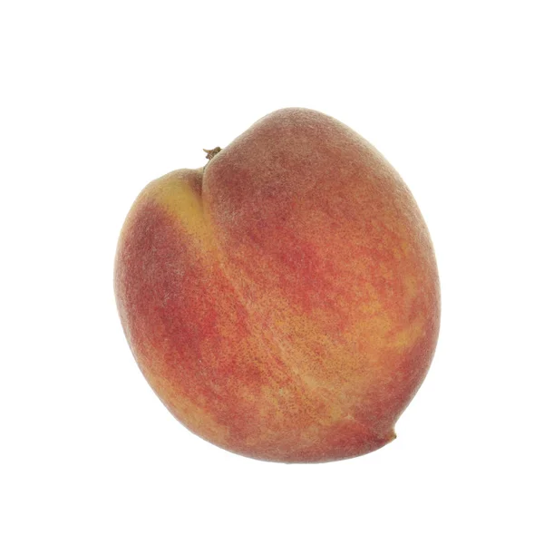 成熟的桃 白色背景隔离 — 图库照片