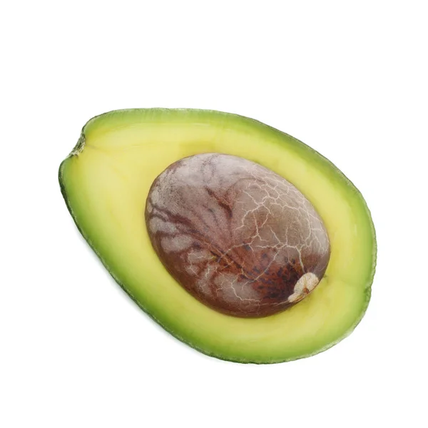 Hälfte Der Avocado Isoliert Auf Weißem Hintergrund — Stockfoto