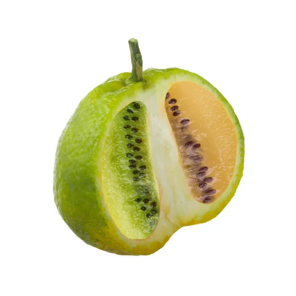 Fechar Frutas Híbridas Isoladas Sobre Fundo Branco — Fotografia de Stock