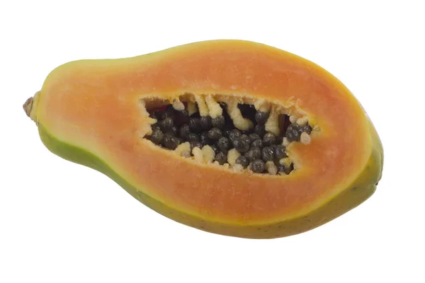 Papaya Fruit Geïsoleerd Witte Achtergrond — Stockfoto