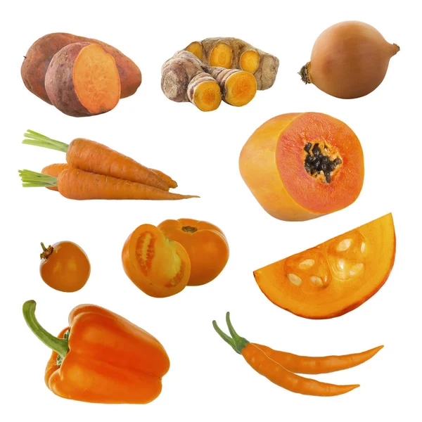 Closeup Assorted Vegetables Isolated White Background — Stock Photo, Image