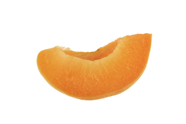 Sliced Ripe Apricot Isolated White Background — Stock Photo, Image