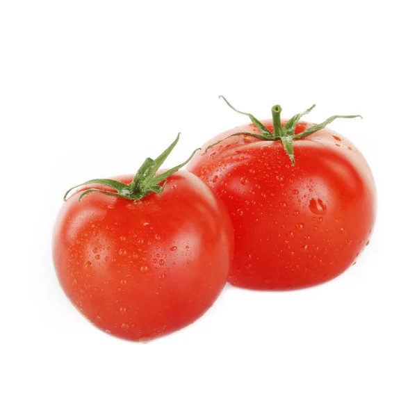 Tomates Mûres Rouges Isolées Sur Fond Blanc — Photo