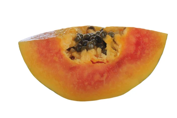 Papaya Fruit Geïsoleerd Witte Achtergrond — Stockfoto