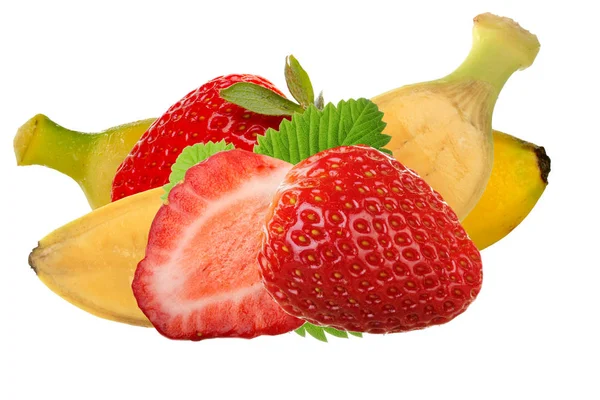 Tiro Close Frutas Sortidas Isoladas Branco — Fotografia de Stock