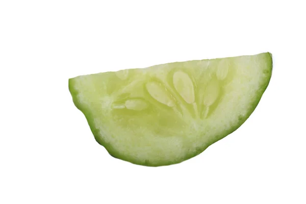 Pedaço Pepino Isolado Sobre Fundo Branco — Fotografia de Stock